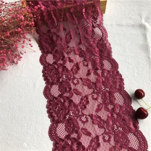 E1492 19cm the new imported Wine red lace fabric hollow lace high - end dress clothing accessories lace fabrics