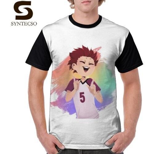 Haikyu T Shirt Haikyuu Tendo T-Shirt Cute Streetwear Graphic Tee Shirt 100 Percent Polyester Man Short-Sleeve Oversized Tshirt