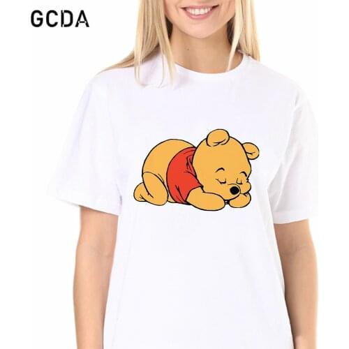 Winnie the Pooh Round Collar Tshirt Pop Harajuku Trendy Hipster Punk Kawaii T-shirt Vogue Spring Hip Hop Cute Pooh Bear T shirt