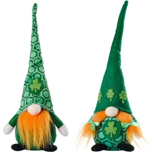 Irish March Festiva Day Gnome Leprechaun Shamrock Handmade Swedish Tomte Plush Toys Doll Home Ornaments