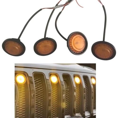 JL1189 Front Grille Yellow light 4pcs for Jeep for wrangler JL 2018+ LANTSUN