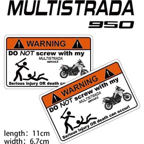 KODASKIN 2 Pieces Do Not Screw Warning Sticker Decal for DUCATI MULTISTRADA 950