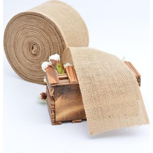 1-10Meters/Roll Natural Jute Burlap Lace Hessian Hemp Ribbon Vintage Rustic Wedding Party Christmas Decor DIY Crafts Gift Packag
