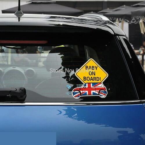 10 x Newest Car Styling Decal Mini Baby On Board Stickers for MIni Cooper Clubman Roadster Countryman Paceman Coupe jcw