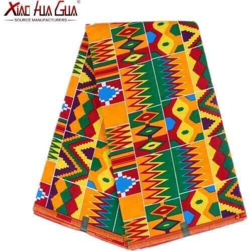 2021 New Ankara Fabric XiaoHuaGua Brands African Print Kente Fabric High Quality Comfortable Cotton Sewing DIY Party Dress