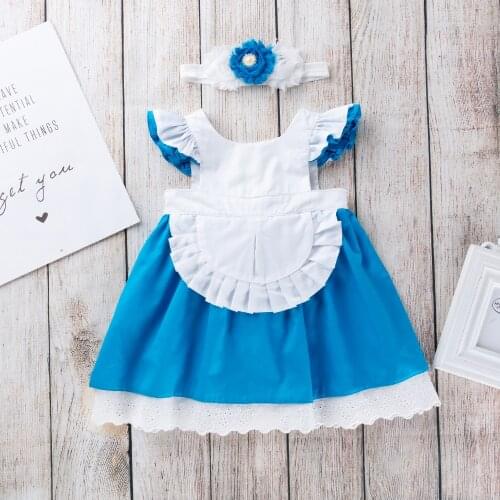Girl Dress 2020 Childrens Clothing Party Dresses White Blue Bow Baby Girls for Kids Princess Gifts