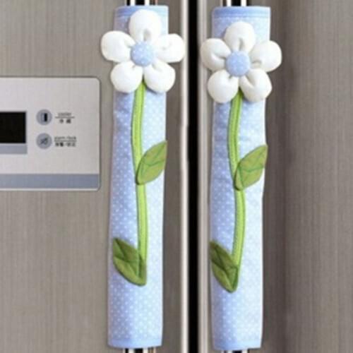 Fridge Door Handle Gloves 1 Pair Pastoral Flower Polka Dot Door/Refrigerator Handle Cover Home Decor Kitchen Accessories