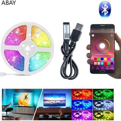 5V Led Strip Usb Led Light SMD 5050 RGB Waterproof Tape TV Background APP Bluetooth Controller LED Lights Christmas Decoration