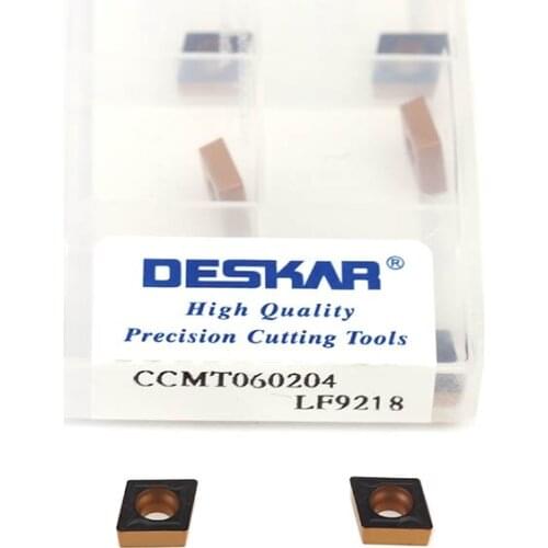 10pcs Lathe Cutting Blades Double color CCMT060204 LF9218 CCMT060204 LF9218 CNC Lathe Turning Tools Carbide Inserts , For Steel