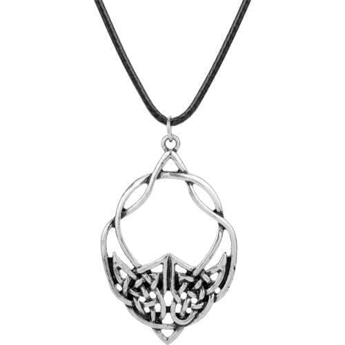 Dongsheng Slavic Necklace Vintage Celtics Knot Pendant Necklace Antique Silver Color Norse Vikings Amulet Necklace for Women Men