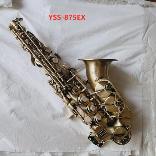 High Quality YSS-875EX Soprano Saxophone Exquisite Carved Flower B Tone Antique Copper Plated Professional Musical Instrument