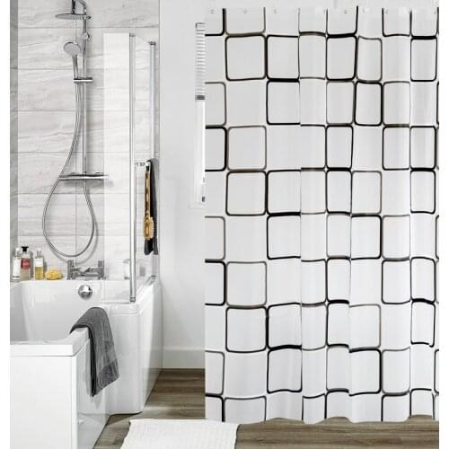 Modern Style Shower Curtain Bathroom Shower Curtain 3D Waterproof Mildew Translucent Shower Curtain With Hooks Environmental