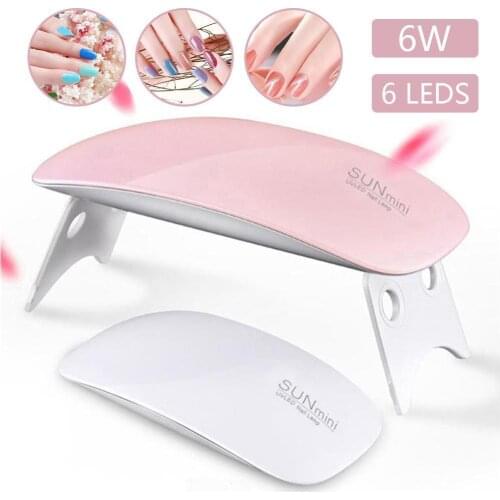 1Pcs Portable Nail Dryer 6W UV LED Beads Nail Lamp For Nail Polish Gel Manicure Apparatus Tool Professional Art Nail Equipment