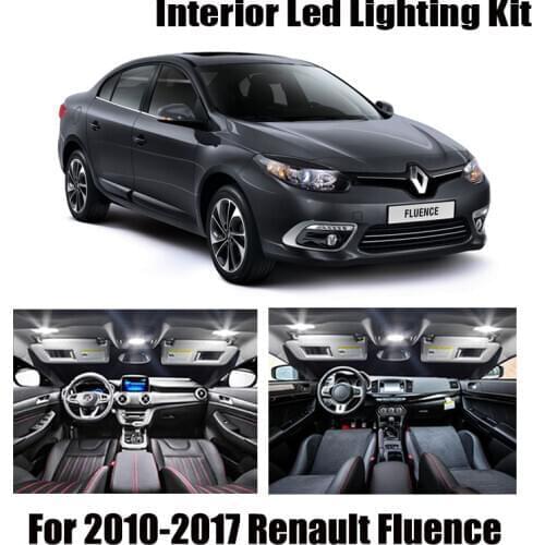 12pcs Canbus Error Free Car LED Bulbs Interior Reading Dome Trunk Light Kit For 2010-2017 Renault Fluence License Plate Lamp