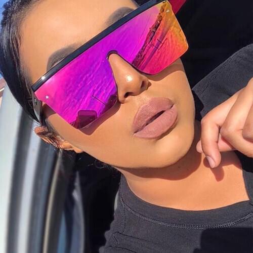2019 High Quality Men Square Flat Top Shaped Sunglasses Fashion Brand Design Mens Classic Eyewear Women UV400 Sun Glasses Gafas