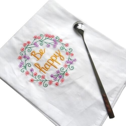 45*70 Letter Embroidery Wedding Serviette Super-Absorbent Cotton Plain Tea Towel Glass Concise Upscale Home Cloth Table Napkin