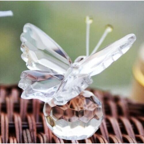 50Pcs/Lot Free Shipping Birthday Party Favor With Gift Box Baby Shower Gifts Personalized Butterfly Crystal Wedding Favors
