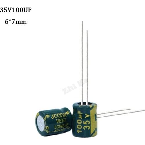 50 pcs/lot 35 V 100 UF 6*7mm 6mmX7mm Aluminum electrolytic capacitor ic 20% standard