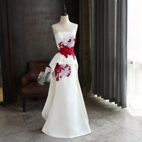 Arabia Mermaid Evening Dresses 2021 Plump Embroidery Long Evening Gowns Real Image Bow Sash Formal Party Dress Abendkleider