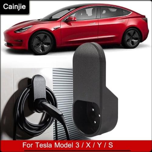 2021 New Car Charger Holder Adapter Support Type 2 Wall Bracket Charging Cable Organizer Accessories For Tesla Model S X 3 Y