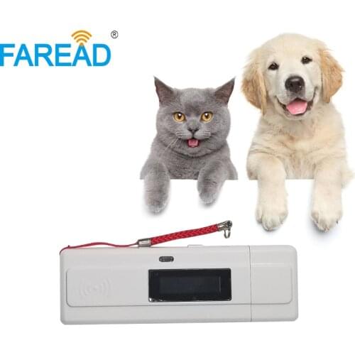 Free shipping ISO11784/85 Mini FDX-B EMID RFID animal pet chip dog scanner Microchip transponder reader for identification