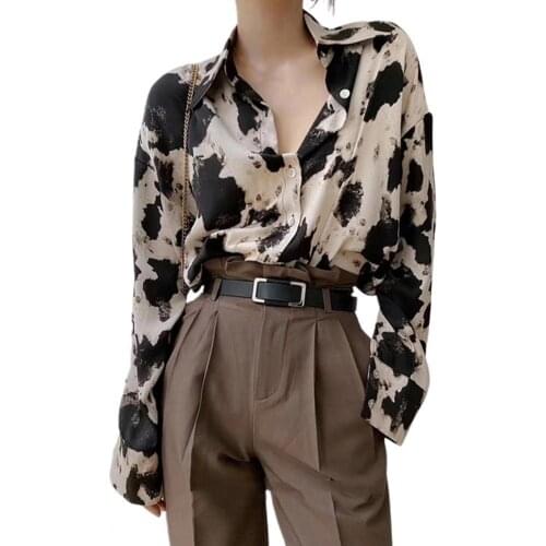 Blouse Women Shirts Fashion Long Sleeve Skin-friendly Leopard Print All-match Chiffon Shirt for Women Блузки 2021
