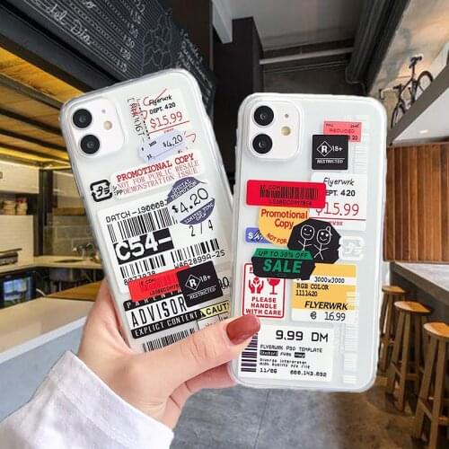 Phone Case For HUAWEI P40 Mate 10 Lite E Y9Prime Y8P Y7P Y6P Y6 Pro P Smart Z Plus TPU Sticker Retro Label Bar Airbag Cover