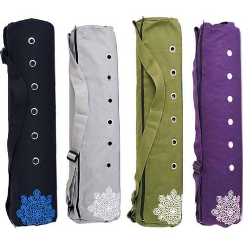 Canvas Yoga Pilates Mat Storage Bag Gym Fitness Sport Carry Bag Breathable Yoga Pad Pocket