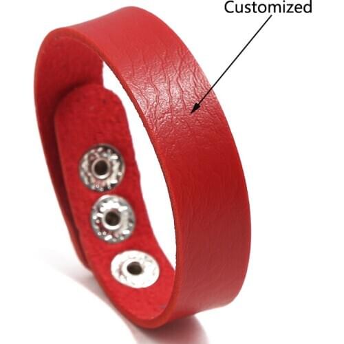 Customized Leather Bracelets Engrave Name Date ID Bracelet Engrave Bangles For Women 10 Colors Are Available. Adjustable
