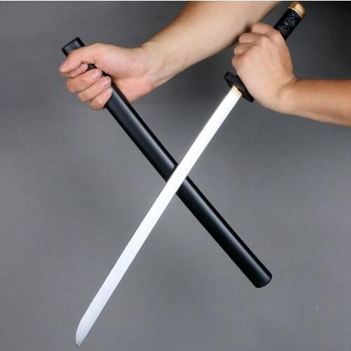 60cm Ninja Sword PU Cosplay Simulation Weapon Stage Show Props Toys for Children Boys Festival Halloween COS Sword Knife