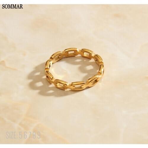 SOMMAR Trendy 18KGP Gold color ring HOT selling summer female for women circular opal christmas gift