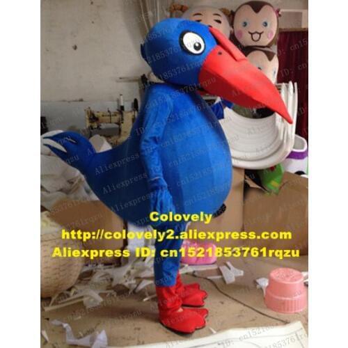 Woodpecker Hickwall Toco Toucan Barbet Hornbill Cormorant Pelican Bird Mascot Costume Adult Blue Body Big Mouth Red Shoe ZZ3751