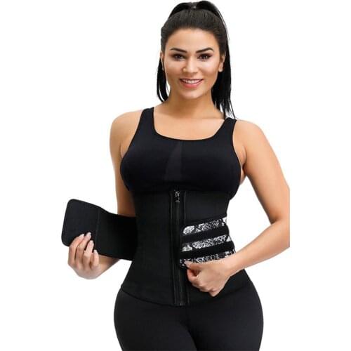 LC51060 Female Sweat Corset Waistband Sauna Girdle Slimming Wide Belt Weight Loss Body Shaper Fitness Clothes Compression