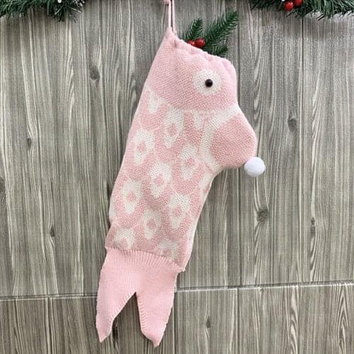Cute Christmas Hanging Classic Socks Creative Children Candy Gift Packing Pouch Novelty Xmas Tree Carp Hanging Pendant Party