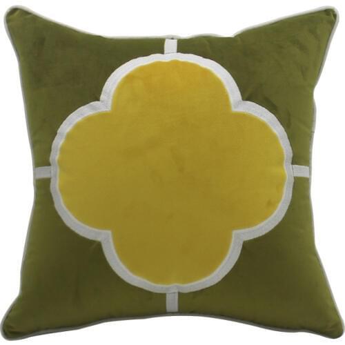 DUNXDECO Cushion Cover Decorative Pillow Case Modern Simple Soft Velvet Flora Embroidery Art Coussin Sofa Bedding Decorating