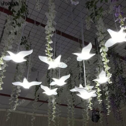 New wedding props Acrylic shining seagull chandelier Stage ceiling decorative pendant wedding background layout CD50 W03