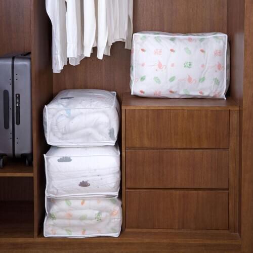 Transparent Clothes storage bag Folding Closet Waterproof Portable organizador de ropa couette sac de rangement
