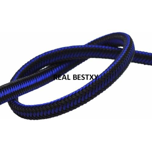 REAL BESTXY 1m/lot 10*6mm blue black flat wide braided stainless steel cords for bracelets jewelry diy findings steel strands