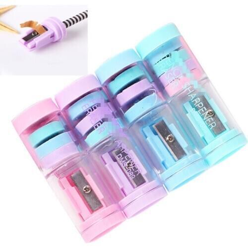 Candy Color Pencil Sharpener Eraser Cute Pencil Cutter Stationery Knife Sharpeners Office School Supplies Kawaii Candy Sharpener