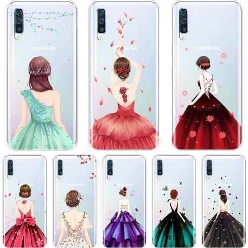 TPU Back Cover For Samsung Galaxy M40 M30 M20 M10 Figure Girl Flower Soft Silicone Phone Case For Samsung Galaxy M40 M30 M20 M10