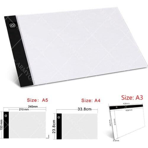 A4/A3/A5 Size Three Level Dimmable Led Light Pad,Tablet Eye Protection Easier for Diamond Painting Embroidery Tools Accessories