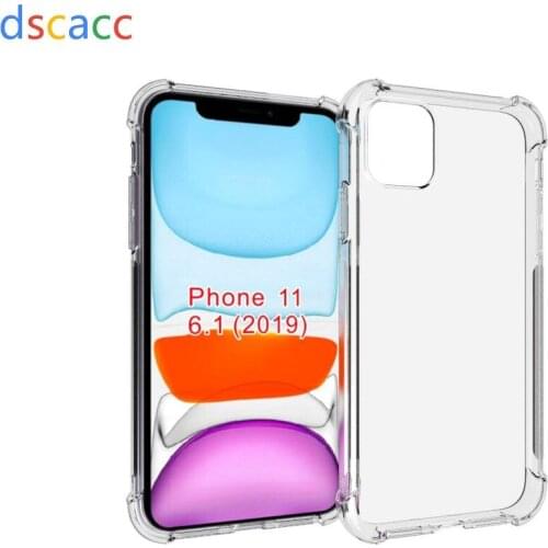 DSCACC Air Cushion Shock Absorption Matte Side TPU Button Cover Case for iPhone11 6.1" 11 Pro Max 6.5"