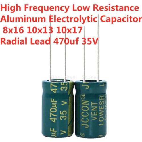 20pcs/Lot 470MF 35V High Frequency Low Resistance Aluminum Electrolytic Capacitor 8x16 10x13 10x17 Radial Lead