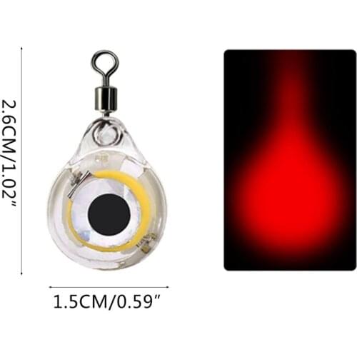 WXTF Underwater Eye Shape Fishing Squid Fishing Bait Mini Fishing Lure Light LED Deep Drop Luminous Lure For Attracting Fish