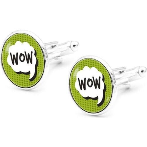 XK-5HXK0248 French Suits Cufflinks with Wow Pattern Fashion Mens Shirts Sleeve Nails Cuff Link in Collection