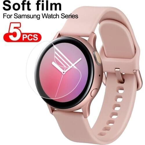 5Pcs Screen Protector for Samsung Galaxy watch Active 1 2 44mm 40mm Soft Film For Samsung Gear S3 Ultra-thin Full Film Cover