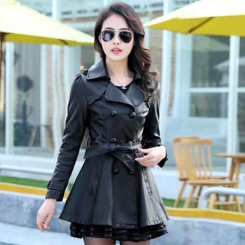 Womens Leather Jacket Spring Autumn Coat Female Korean Vintage Women Clothes 2020 PU Leather Windbreaker Plus Size 730 ZT4479