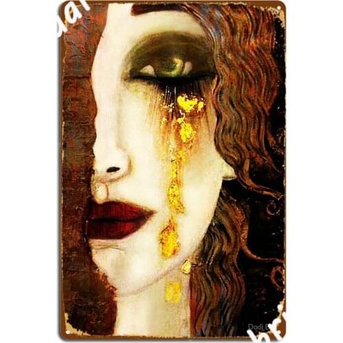 Golden Tears Freya S Tears Of Gold Anne Marie Zimmerman School Of Klimt Poster Metal Plaque Design Home Wall Decor