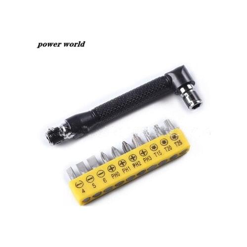 10pcs Screwdriver and 1pcs L-Handle Grip Stainless Steel double Head Wrench Screwdriver Driver Tool