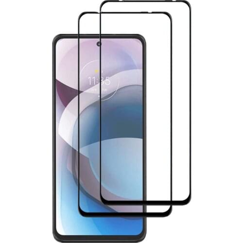 2-PACK Fingerprint Unlock Tempered Glass Full Coverage Film Shield Screen Protector for Motorola Moto One 5G ACE/Moto G 5G